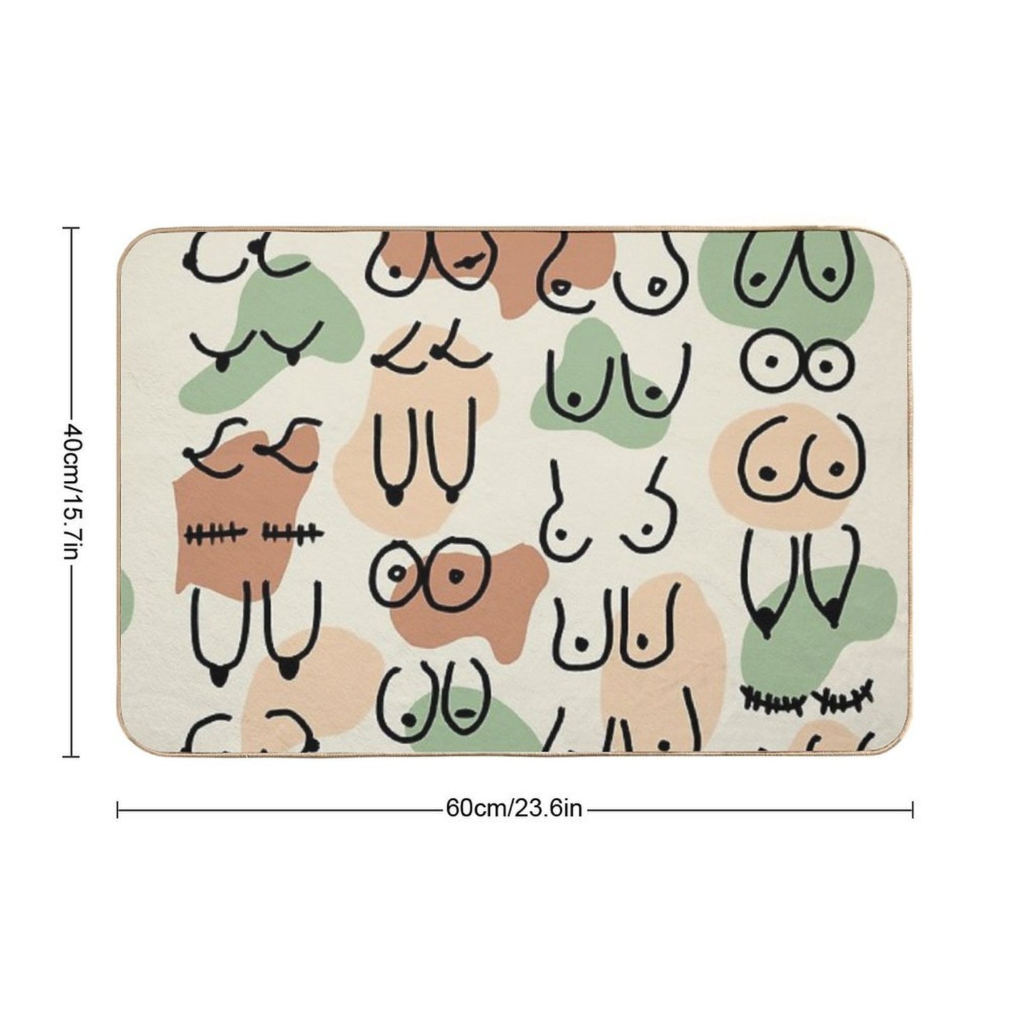 Midcentury Boobs Abstract  Versatile Bath Mat