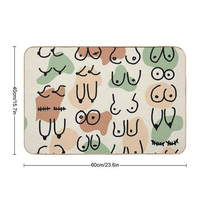 Midcentury Boobs Abstract  Versatile Bath Mat