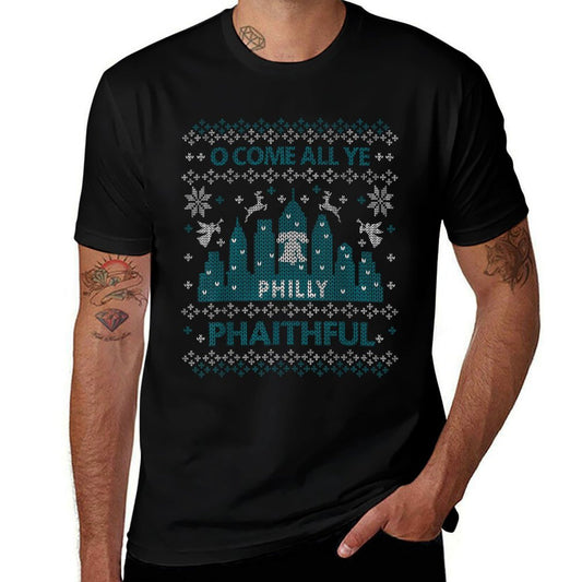 Philly Faithful Funny Philadelphia Philly Fan Ugly Christmas  Easy-care T-Shirt