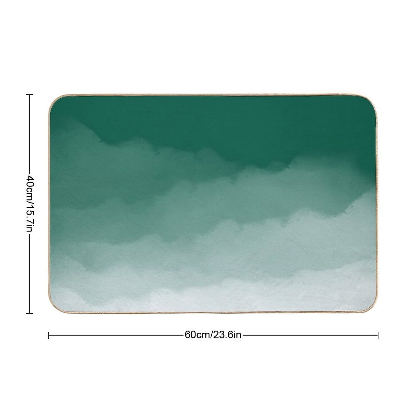 Emerald Green Watercolor Ombre (greenwhite)  Absorbent Bath Mat