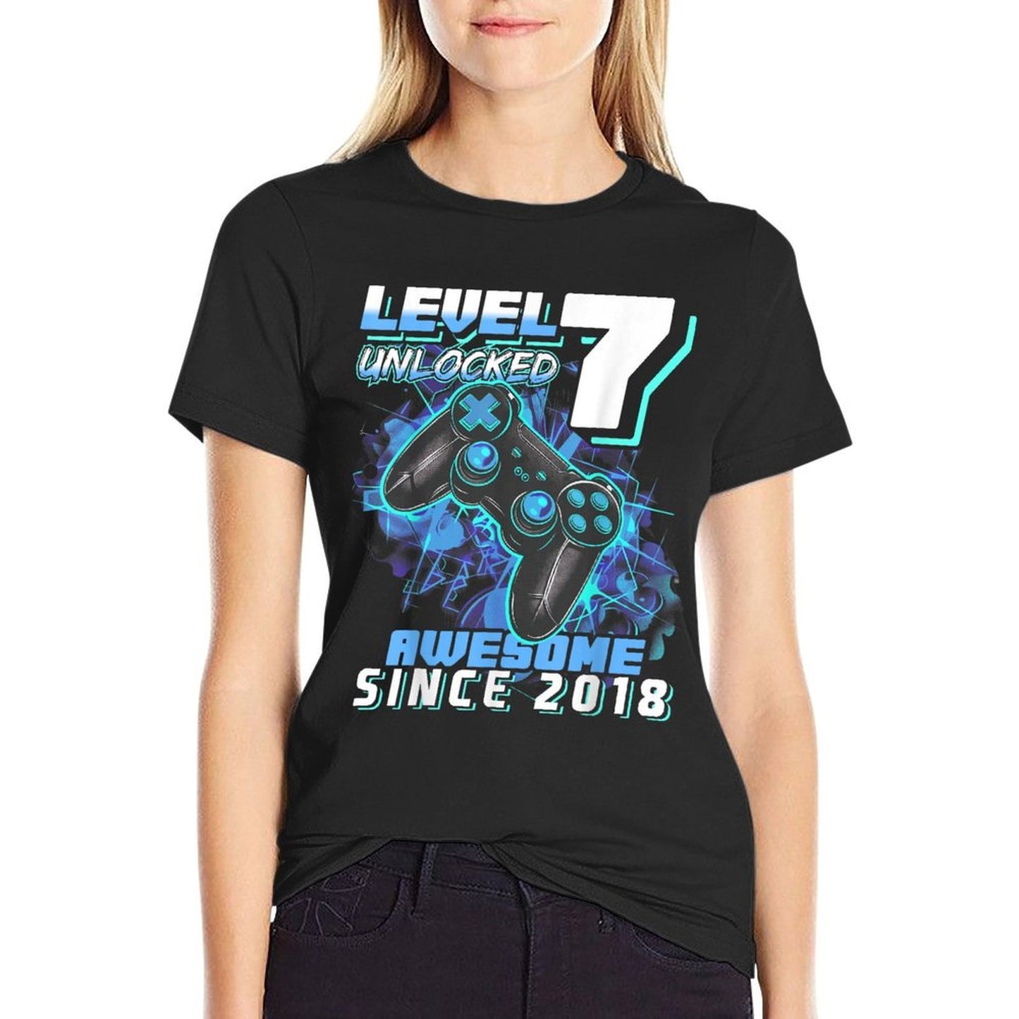 7th Birthday Boy Level 7 Gamer 7 Year Video Game Party  Vintage-inspired T-Shirt