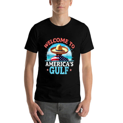 Gulf America Welcom To America&#39;s Gulf Slim-fit Cut T-Shirt