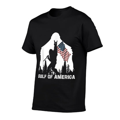 Gulf of USA America 2025 Funny Vintage USA Flag Stretchy T-Shirt