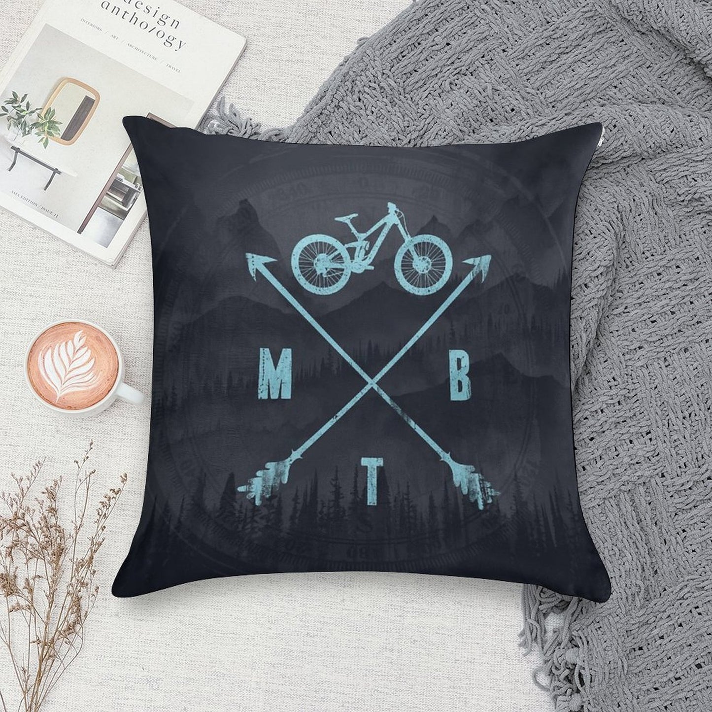 Downhill MTB Soft Reinforced Edging Throw Pillow