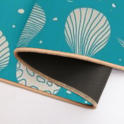Sea Shell Pattern Turquoise  Rapid-Drying Bath Mat