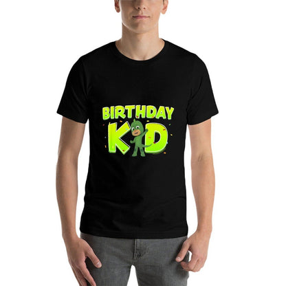 Kids PJ Masks Birthday Kid Gekko Confetti Celebration Youth Logo  Quick-drying T-Shirt