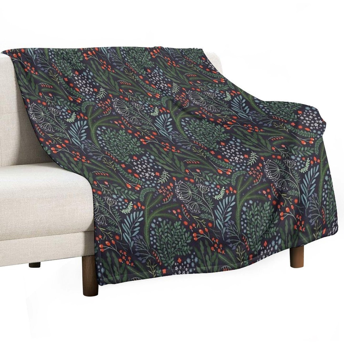 Night Florals Multi-functional Throw Blanket
