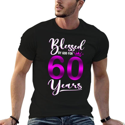 Vintage Blessed by God For 60 Years Old Happy 60th Birthday  Vintage-inspired T-Shirt