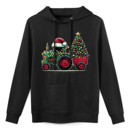 Christmas Tractor Santa Xmas Farm Truck Moisture-Wicking Hoodie