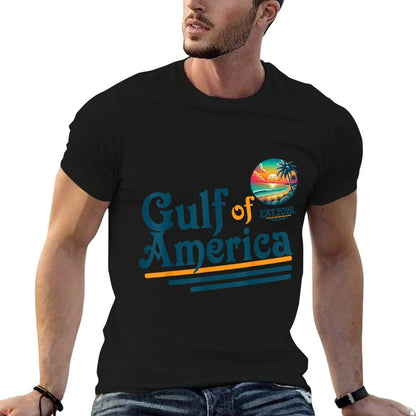Vintage Gulf Of Us America Retro Sunset Gulf Of Us America Oversized Silhouette T-Shirt
