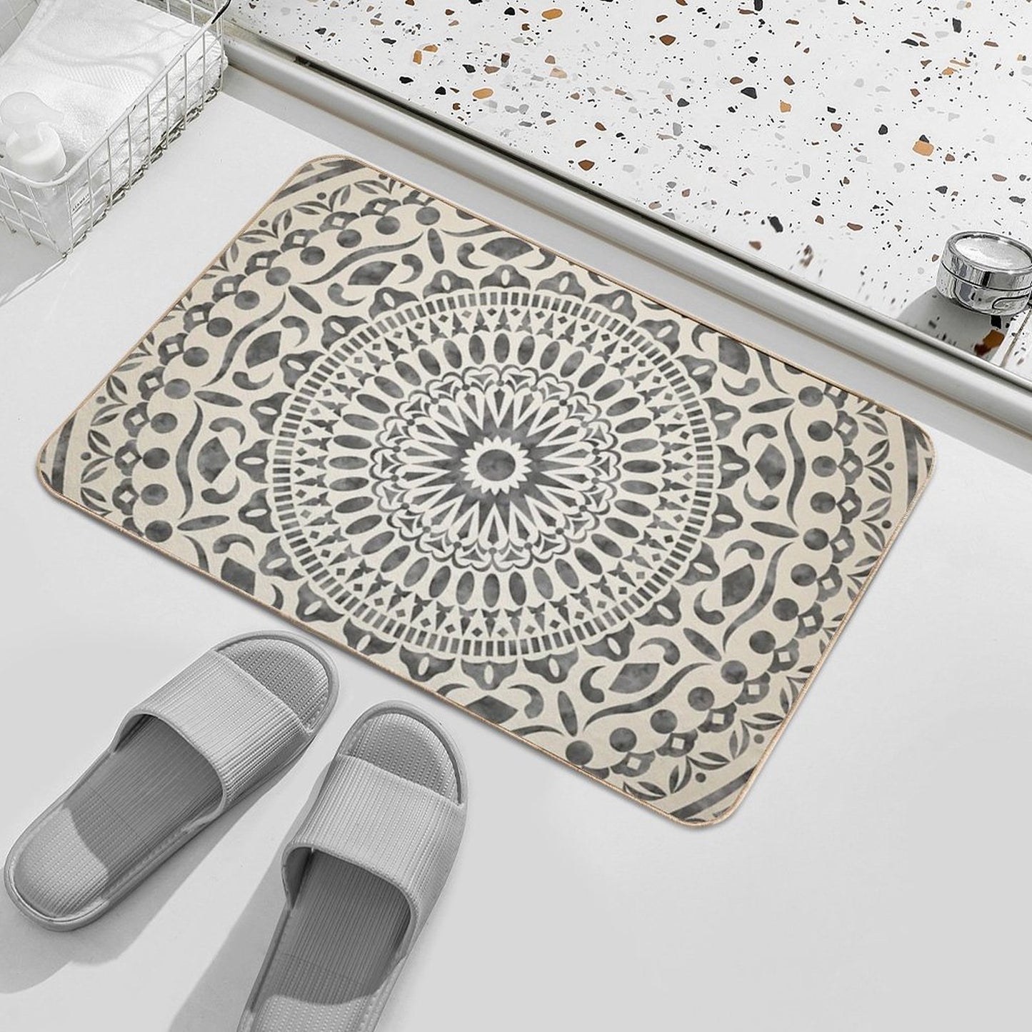 Watercolor Mandala Mandala5w  High-Traffic Bath Mat
