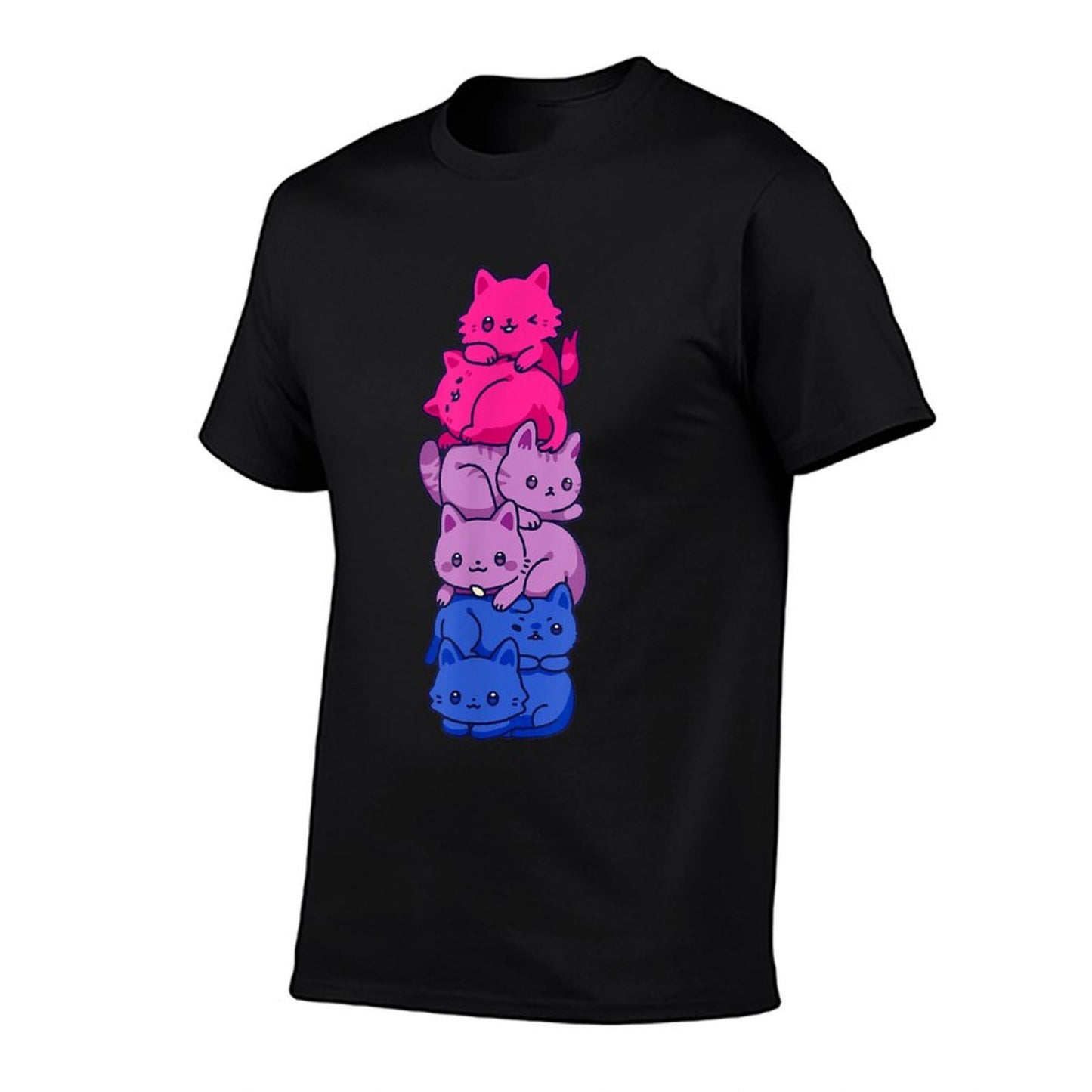 Bi Pride Cat LGBT Bisexual Cute Kawaii Cats Pile Gift  Quick-drying T-Shirt