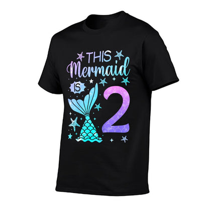 2nd Birthday Girl 2yr Two 2 Year Old Mermaid Bday  Vintage-inspired T-Shirt