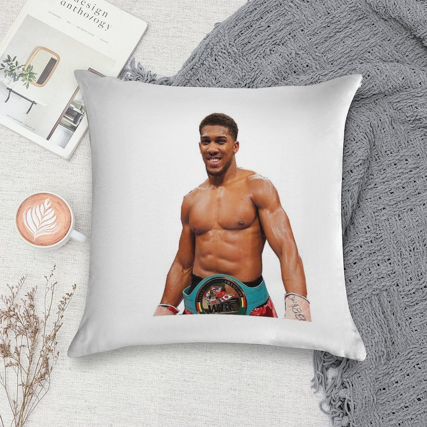 Anthony Joshua Transparent Background Boxing Soft Multiple Sizes Throw Pillow