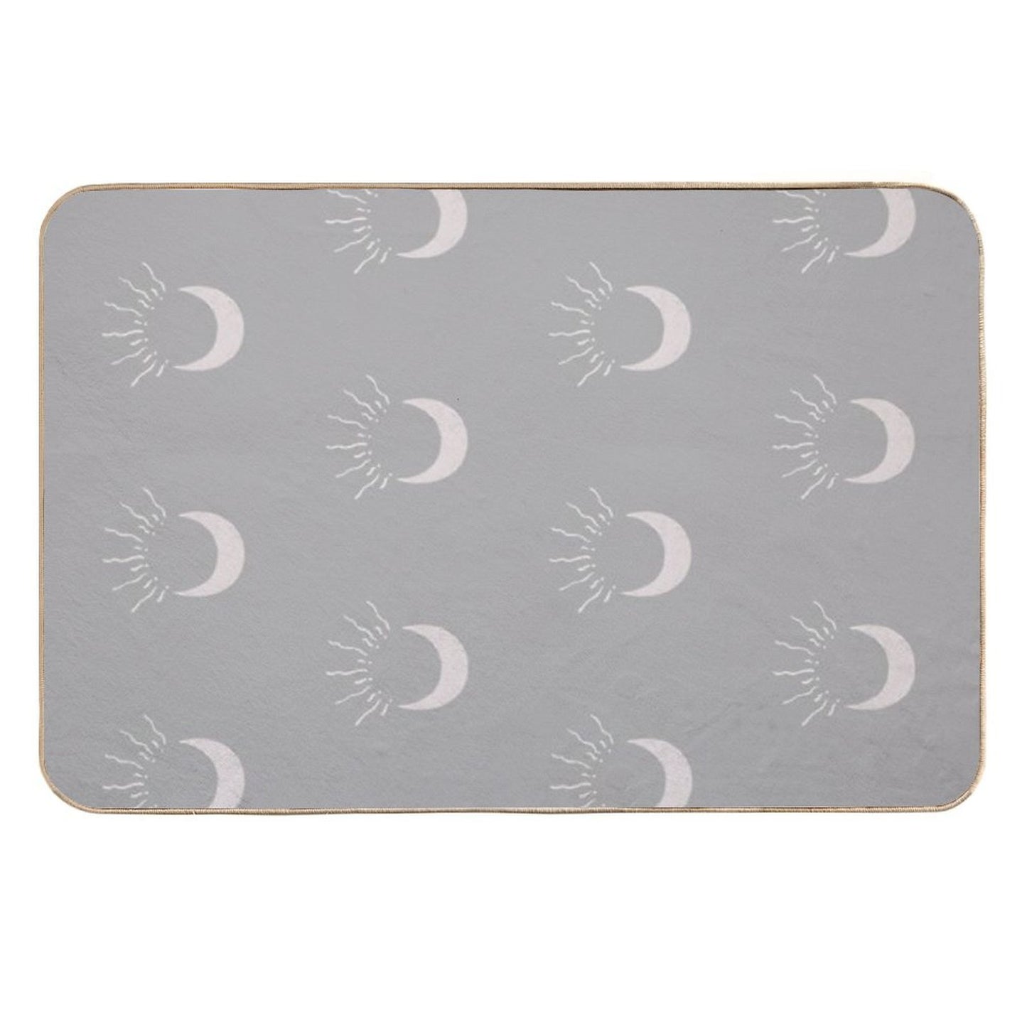 Cute Sun And Moon Design Boho Aesthetic In Muted Colors Gray Taupe  Long-Lasting Bath Mat