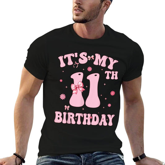 Kids In My 11th Birthday Era Girl 11 Year Old Coquette Bow  Vintage-inspired T-Shirt