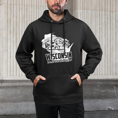 Wisconsin Smell Our Dairy Air - Funny Wisconsin Medium-Weight Fabric Hoodie