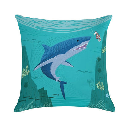The Shark And The Seahorse Soft Multiple Sizes Throw Pillow
