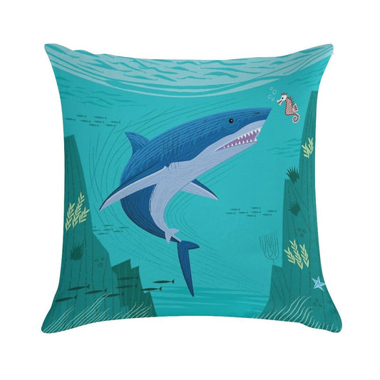 The Shark And The Seahorse Soft Multiple Sizes Throw Pillow