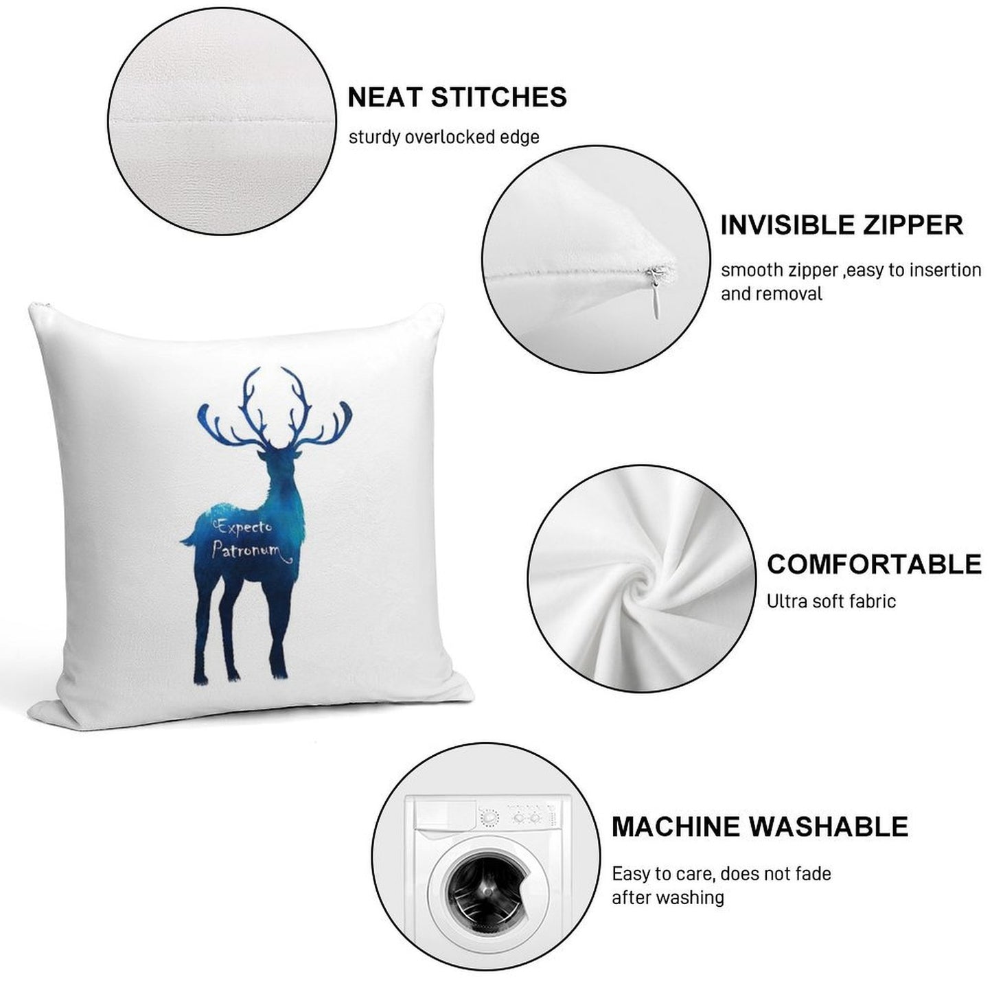 Expecto Patronum Soft Anti-Pilling Throw Pillow