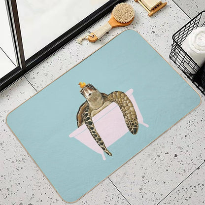 Sea Turtle in Bathtub  Eco-Friendly Bath Mat