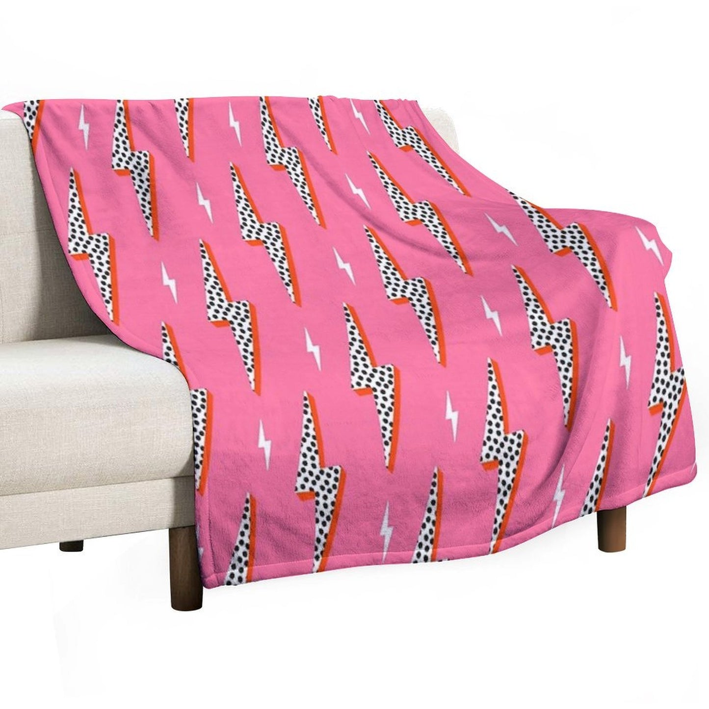 Lightning Bolt Thunder Flash Preppy Pink Premium Throw Blanket