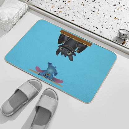 Besties Are As Mad As Each Other - Stitch And Toothless  Easy Maintenance Bath Mat