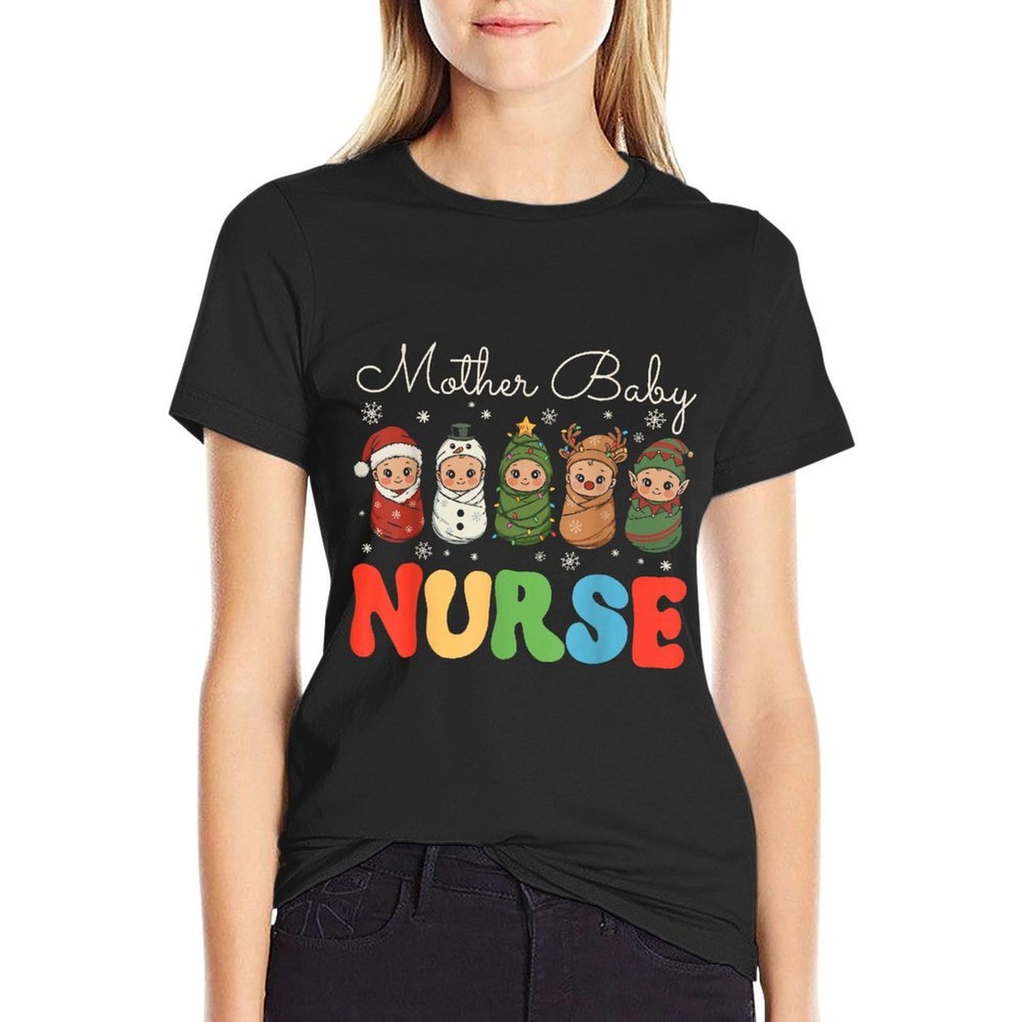 Mother Baby Nurse Christmas MBU Postpartum Nursing Xmas  Odor-resistant T-Shirt