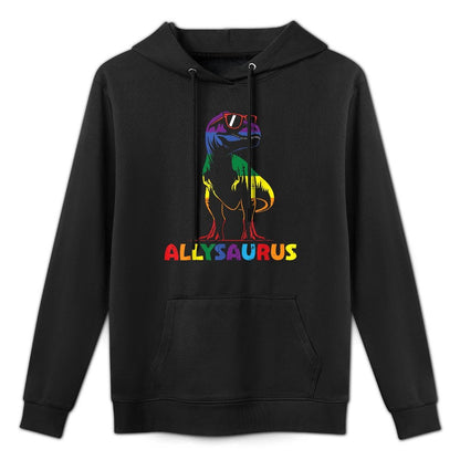 Gay Pride Month Allysaurus Dino Trex LGBTQ Ally Boys Kids Versatile Streetwear Hoodie