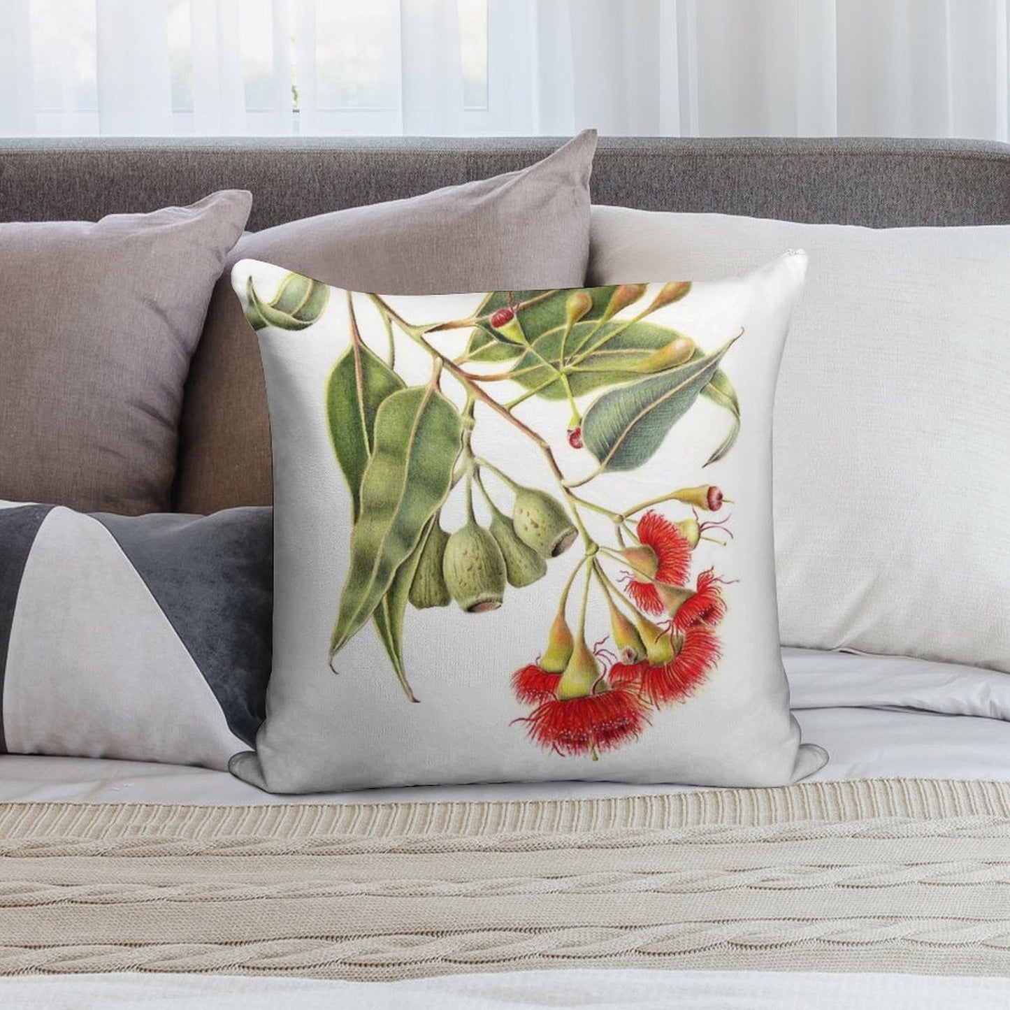 Corymbia Ficifolia - Red Flowering Gum Soft Multiple Sizes Throw Pillow
