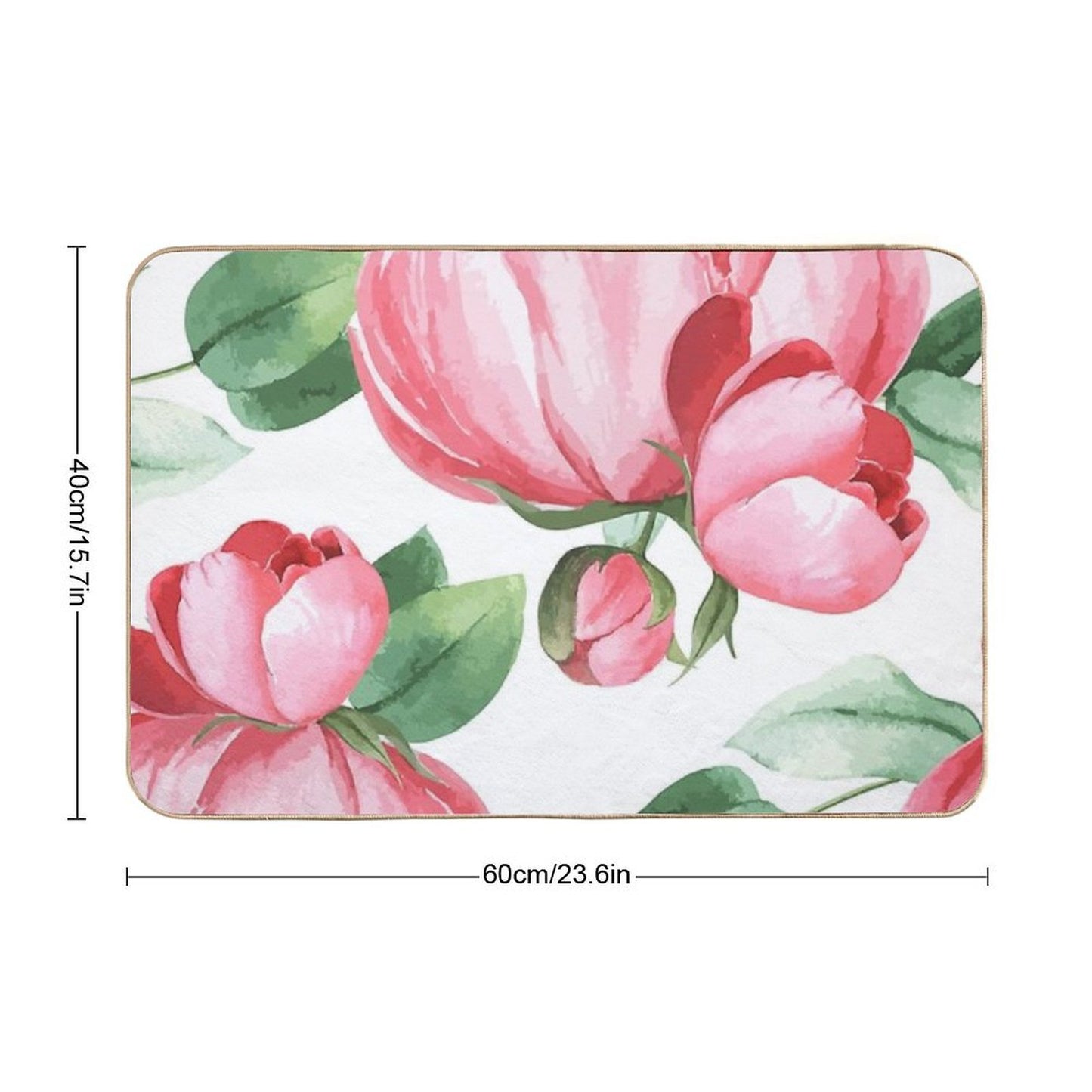 Peony Flowers  Odorless Bath Mat