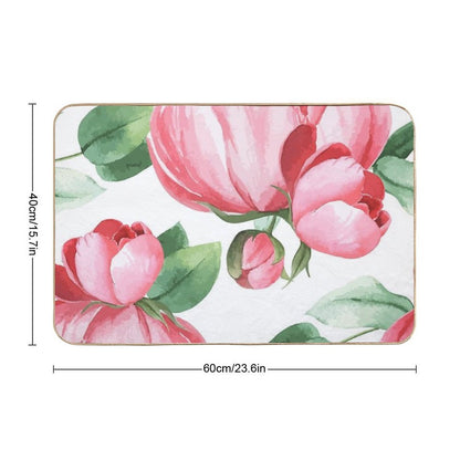 Peony Flowers  Odorless Bath Mat
