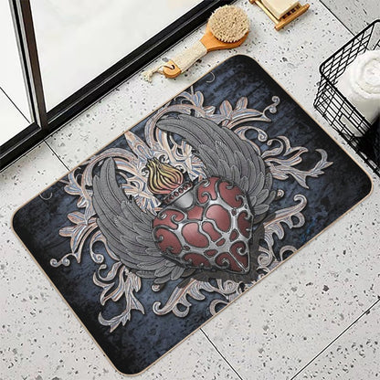 Heart And Wings - Fantasy 3D Illustration - Version 5  Eco-Friendly Bath Mat