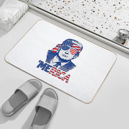 Merica Donald Trump 4th Of July Patristic American Flag  High-Traffic Bath Mat