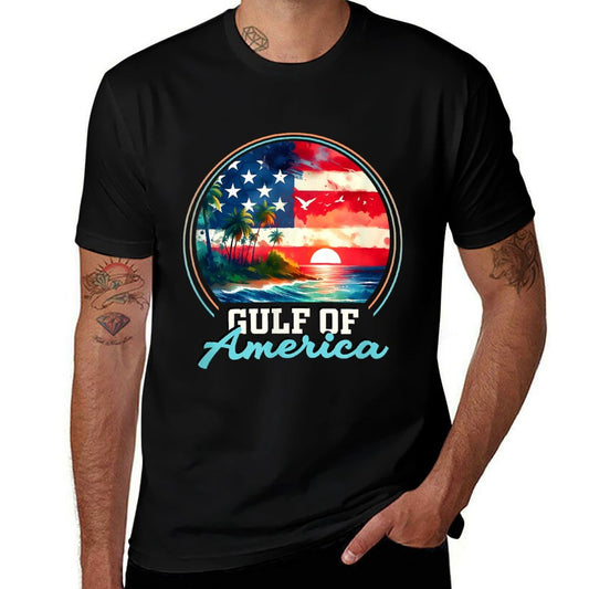 Gulf Of USA America Retro Vintage Beach Stretchy T-Shirt