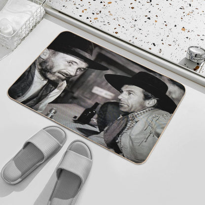 Gary Cooper And Walter Brennan in The Westerner  Easy Maintenance Bath Mat