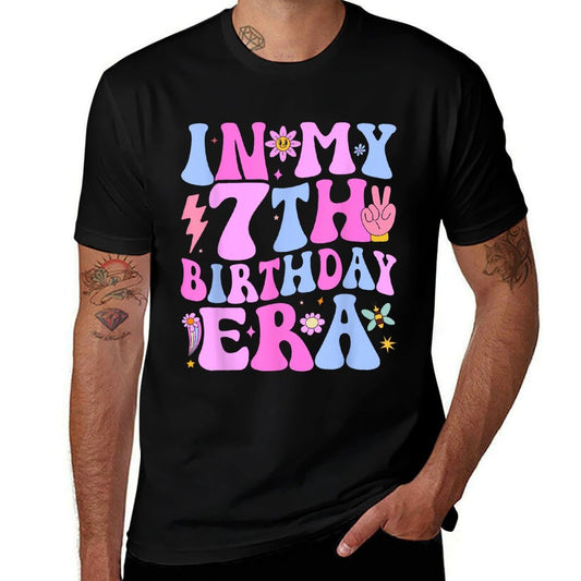 In My 7th Birthday Era Seven Bday 7 Year Old Birthday Girl  Lightweight T-Shirt