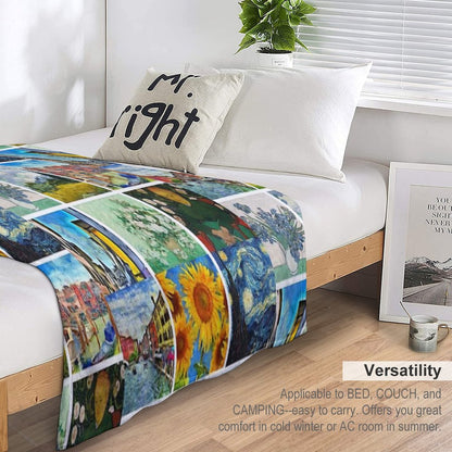 Van Gogh Artwork Collage Eco-conscious Throw Blanket