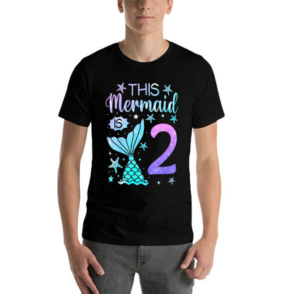 2nd Birthday Girl 2yr Two 2 Year Old Mermaid Bday  Vintage-inspired T-Shirt