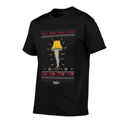 A Christmas Story Fragile Leg Lamp Sweater Print Xmas Movie  Stretchy T-Shirt