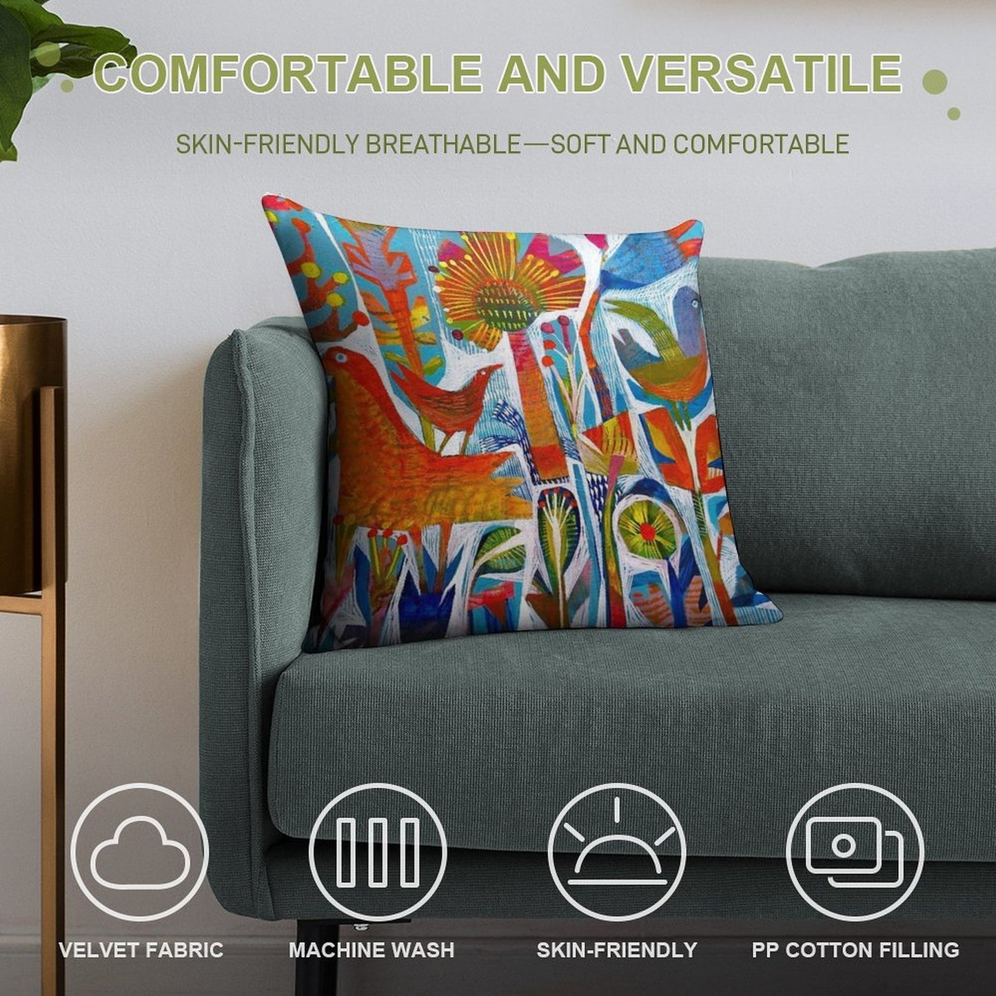 Sunny Day Soft Durable Construction Throw Pillow