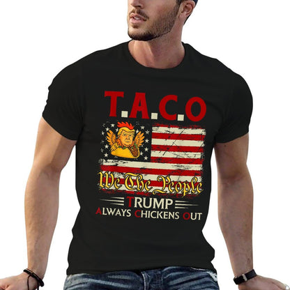 Funny Trump Taco Trump Always Chickens Out  Oversized Silhouette T-Shirt