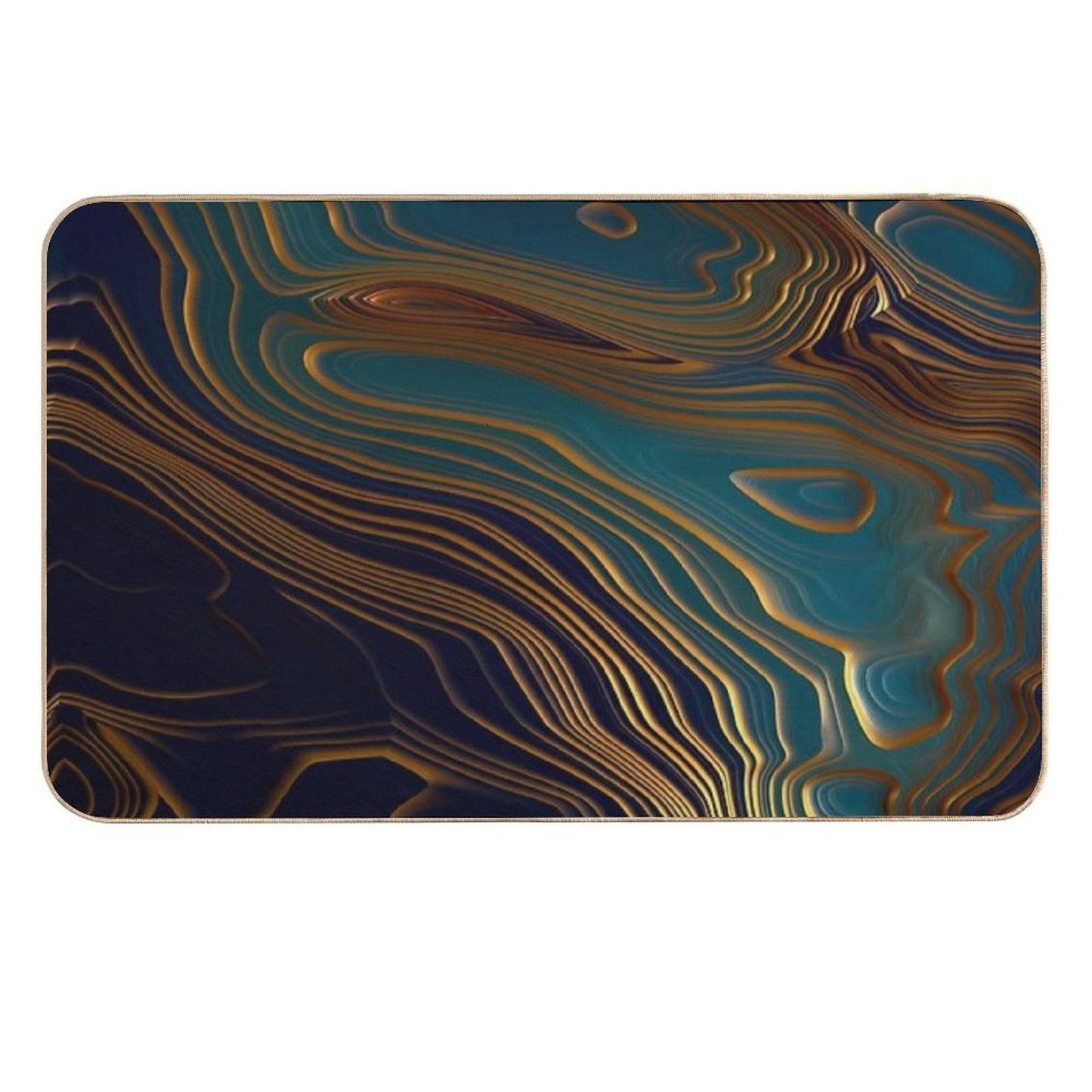 Peacock Ocean  Fade-Resistant Bath Mat