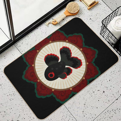 Butterfly Goldfish - Black  Versatile Bath Mat