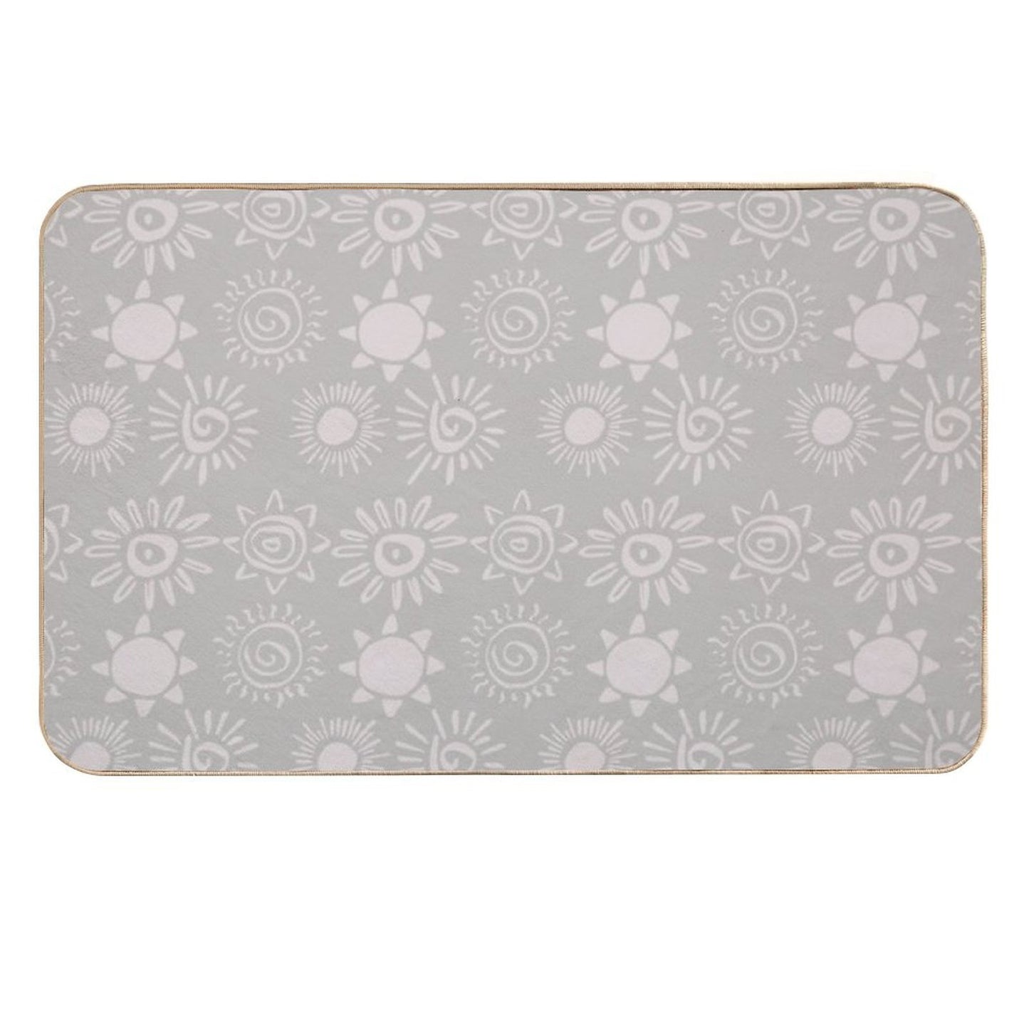 Magical Sun Bohemian Dreamy Aesthetic In Muted Colors Taupe  Long-Lasting Bath Mat