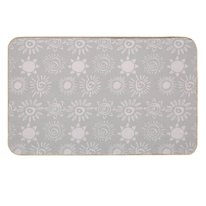 Magical Sun Bohemian Dreamy Aesthetic In Muted Colors Taupe  Long-Lasting Bath Mat