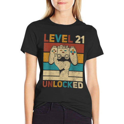 Level 21 Unlocked 21 Year Old Men Bday Outfit 21st Birthday  Versatile T-Shirt