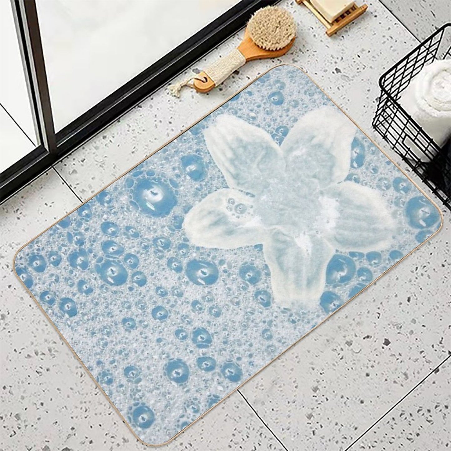 Designer Bubbles And Lilly -  Dirt-Trapping Bath Mat