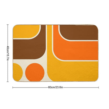 Retro Geometric Design 624  Multi-Purpose Bath Mat