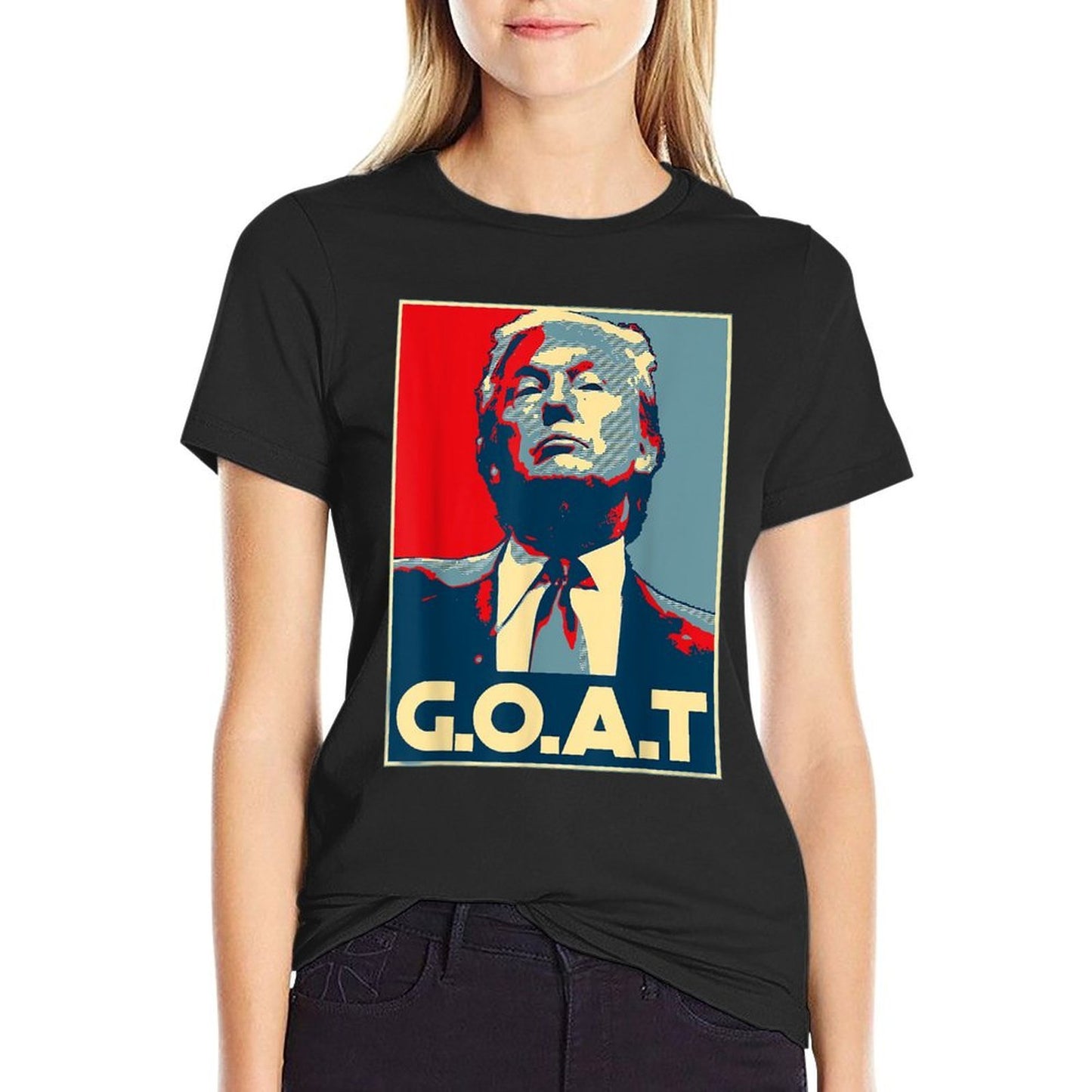 Trump GOAT Middle Finger Election 2024 Republican Poster  Tagless Design T-Shirt